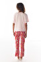 Pink Winnie the Pooh Monday Vibes Bear Patterned Pants Short Sleeve Pajama Set - 5