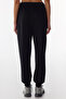 Black High Waist Elastic Cuffed Sweatpants - 3