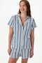 Striped Pointel Short Sleeve Shirt Shorts Pajama Set