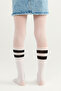 White Girl's Black Striped Pantyhose - 2