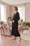 Allesa Ruffle Detailed Maternity and Postpartum Knitted Dressing Gown - 3