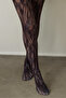 Brown Double Color Duo Mesh Patterned 15 Denier Thin Pantyhose - 6