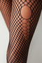 Torn Fishnet Black Pantyhose - 3