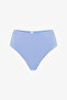 Light Blue High Shirred High Waist Bikini Bottom - 5