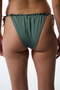 Khaki Super Frill Tie-Up Low Waist Bikini Bottom - 2