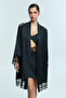 Black Ange Lace Long Sleeve Dressing Gown