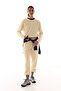 Ecru High Waist Pocketed Cotton Jogger - 6