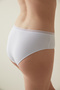 Easy Cotton Trim White Hipster Panties - 4
