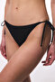 Black Tie-Up Low Waist Bikini Bottom - 3
