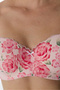 Light Pink Lotus Strapless Floral Underwire Bra - 4