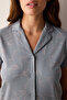 Cotton Maisie Gray Buttoned Shirt Pants Pajama Set - 4