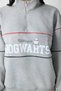 Gray Melange Half Zipper Harry Potter Printed Sweatshirt - 4