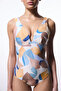 Misty Ethnic Pattern Corseted Gathering Underwire Swimsuit - 5