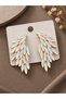 White Color Crystal Stone Wing Earrings