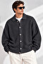 Men's Cardigan Oversize Fit Buttoned Polo Collar Knitwear Sweater Non-Stretch - 2