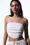 Ecru Craft Crinckle Strapless Top