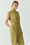 Women's Stand Collar Jumpsuit - 7