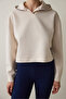 Beige Modal Hooded Sweatshirt - 2