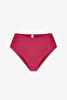 Fuchsia Dayana Gathered Glitter High Waist Bikini Bottom - 5