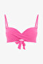 Pink Strapless Cup Enhancing Underwire Strapless Bikini Top - 6