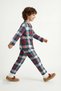 Unisex Children's Plaid Light Long Sleeve Buttoned Cotton Pajama Set - 5