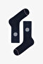 Men's Wave Club Slogan Patterned 2 Pair Socks - 3