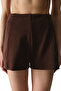 Brown High Waist Modal Shorts - 2