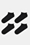 4 Pairs of Cotton Black Bootie Socks
