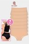 Women's Panties 7-Piece High Waist Skin Color Flexible Comfortable Recovery - 5