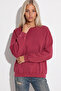 Women's Oversize Sweatshirt with Faded Effect, Washed Crew Neck, 100% Cotton