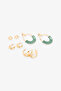 Gold Color Pearl Earring Set - 2