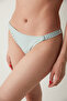 Mint Green White Checkerboard Patterned Greenlake Side Piping Detailed Bikini Bottom - 2