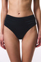 Black High Shirred Bikini Bottom