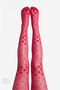 Tango Red Pretty Dotted Daisy Pantyhose