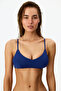Navy Blue Front V-Neck Bikini Top - 4