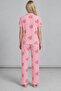 Pink Heart and Plaid Patterned Pajama Set 4640-Pink - 5