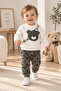 Bear Printed Patterned Baby Set – Set of 2 Sweatshirt + Pants - 3
