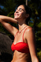 Praslin Minimal Cut Red Bandeau Bikini Top