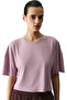 Light Lilac Modal Crop Slit T-Shirt