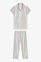 Off-White Girls' Striped Buttoned Shirt Pajama Set - 3