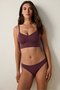 Burgundy Pointel Stitch-Free Detachable Bralette with Underwire - 2