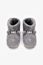 Gray Animal Embroidered Softy Home Boots
