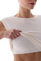 White Flatlock Stitched Active Top - 2