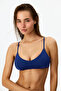 Navy Blue Front V-Neck Bikini Top
