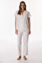 Off-White Peach Cotton Piece Shirt and Pants Pajama Set - 4