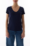 Navy Blue V-Neck Modal T-Shirt - 3