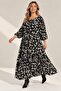 Plus Size Tie-Neck Long Dress - 2