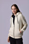 Defy's Women's Oversize Hooded Zipper Pocket Sweatshirt - 3