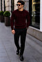 Men's Knitwear Sweater Crew Neck Slim Knit Patterned Long Sleeve Winter Sweater