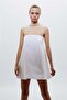 White Strapless Poplin Blouse - 5
